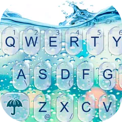 Water Keyboard -  Blue Glass Water Keyboard Theme APK download