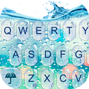 Water Keyboard -  Blue Glass Water Keyboard Theme APK