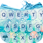 Water Keyboard -  Blue Glass Water Keyboard Theme ikon