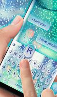 Blue Glass Water Drops Keyboard Theme ポスター