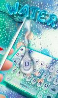 Blue Glass Water Drops Keyboard Theme 스크린샷 1