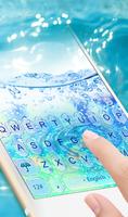 Water Keyboard -  Blue Glass Water Keyboard Theme poster