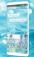 Water Keyboard -  Blue Glass Water Keyboard Theme screenshot 1