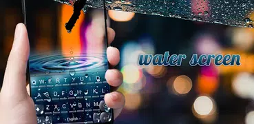 3D Blue Water Screen Droplets Keyboard Theme