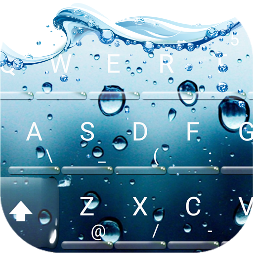 3D Blue Water Screen Droplets Keyboard Theme