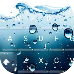 3D Blue Water Screen Droplets Keyboard Theme APK 下載