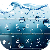 3D Blue Water Screen Droplets Keyboard Theme Zeichen