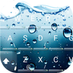 ”3D Blue Water Screen Droplets Keyboard Theme