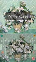 Pure White Rose Keyboard Theme Affiche