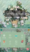 Pure White Rose Keyboard Theme capture d'écran 1