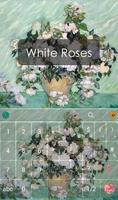 Pure White Rose Keyboard Theme capture d'écran 2