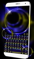 Yellow Blue Neon Light Keyboard Theme captura de pantalla 1