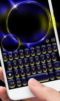Yellow Blue Neon Light Keyboard Theme captura de pantalla 2