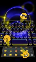 Yellow Blue Neon Light Keyboard Theme captura de pantalla 3