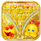 Zipper Glitter Emoji Keyboard Theme icône
