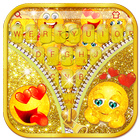 Zipper Glitter Emoji Keyboard Theme icono