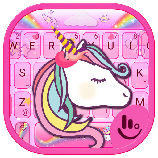 Cute Pink Unicorn Keyboard--Feeds,Stickers,Themes