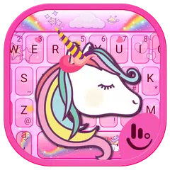 Cute Pink Unicorn Keyboard--Feeds,Stickers,Themes APK download