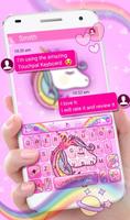 Cute Pink Unicorn Affiche