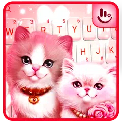 Cute Pink Lovely Kitty Cat Keyboard Theme APK download