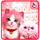 Cute Pink Lovely Kitty Cat Keyboard Theme icône