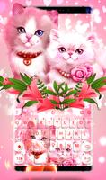 Cute Pink Lovely Kitty Cat Keyboard Theme Affiche