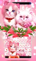 Cute Pink Lovely Kitty Cat Keyboard Theme poster