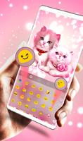 Cute Pink Lovely Kitty Cat Keyboard Theme screenshot 2