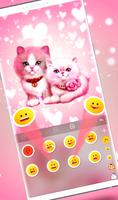 Cute Pink Lovely Kitty Cat Keyboard Theme capture d'écran 3