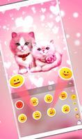 Cute Pink Lovely Kitty Cat Keyboard Theme screenshot 3