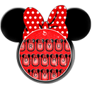 Red Cute Bowknot Glitter Minny Keyboard Theme APK