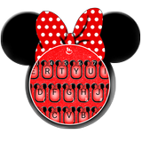 Red Cute Bowknot Glitter Minny Keyboard Theme иконка