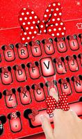Red Cute Bowknot Glitter Minny Keyboard Theme постер