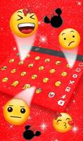 Red Cute Bowknot Glitter Minny Keyboard Theme скриншот 3