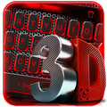 3D Black And Red Tech Keyboard Theme