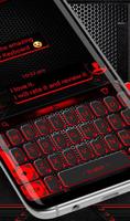 3D Black And Red Tech Keyboard Theme screenshot 1