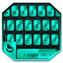 Black Cyan Metal Keyboard Theme APK