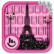 Pink Black Paris Keyboard Theme