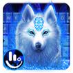 Blue Flame White Wolf Keyboard Theme