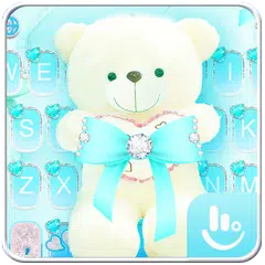 Скачать Lovely Cute Blue Bear Keyboard Theme APK