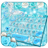 Rose Blue Diamond Butterfly Keyboard icon