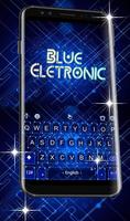 Blue Electronic Keyboard Theme Poster