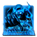 Blue Fire Flame Skull Keyboard Theme APK