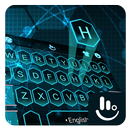 Hexagone bleu 3D Thème pour clavier APK