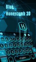 Blue Honeycomb 3D الملصق