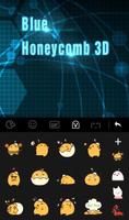Tema de teclado gratuito Favo de mel azul 3D imagem de tela 2