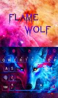 Blue Ice Fire Wolf Cartaz