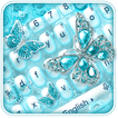 Blue Luxury Diamond Butterfly Keyboard Theme