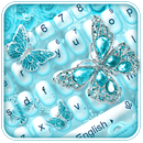 Blue Luxury Diamond Butterfly Keyboard Theme APK