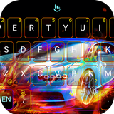 Burning Sports Car Keyboard Theme ikona
